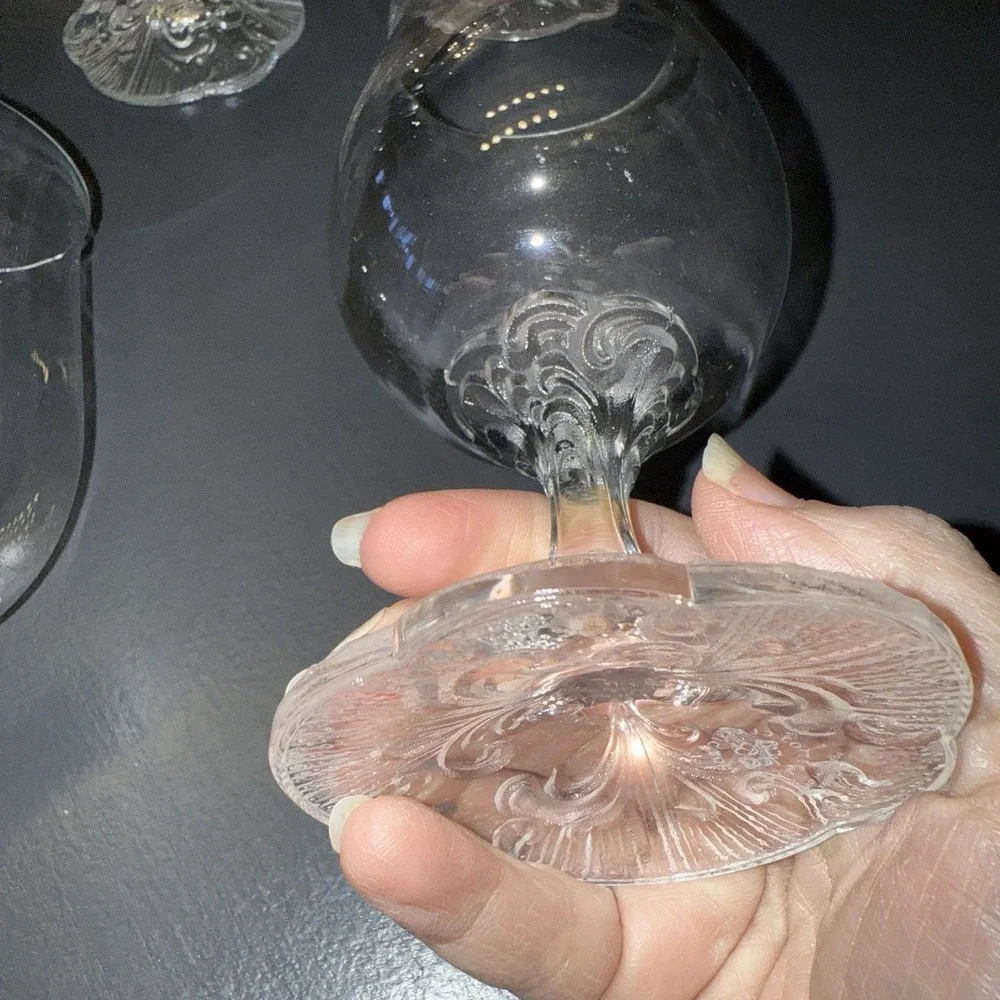 Vintage 5 Rosenthal Monbijou Classic Rose Tulip German Beer Crystal Ornate‎ Base